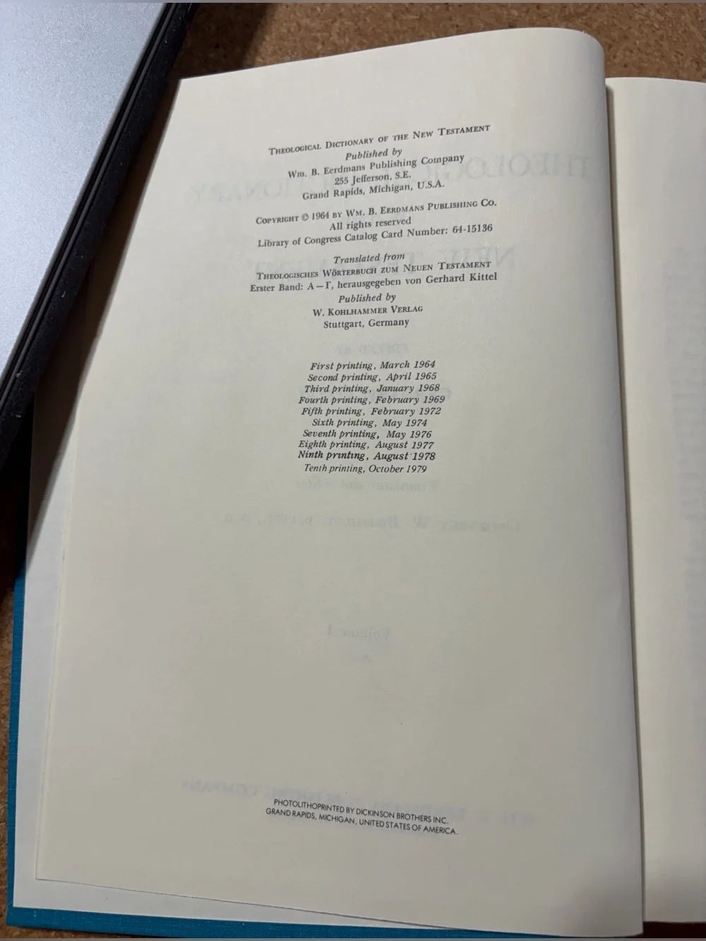 Theological Dictionary of the New Testament Volume 1 Hardcover 1976